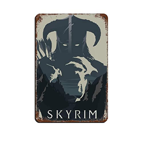 The Elder Scrolls V Skyrim Game 2 Retro Poster Metall Blechschild Chic Art Retro Eisen Malerei Bar Menschen Höhle Cafe Familie Garage Poster Wanddekoration 20 x 30 cm von RIELLI