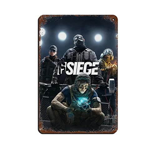 Tom Clancy's Rainbow Six Siege Game Retro Poster Metall Blechschild Chic Art Retro Eisen Malerei Bar Menschen Höhle Cafe Familie Garage Poster Wanddekoration 20 x 30 cm von RIELLI