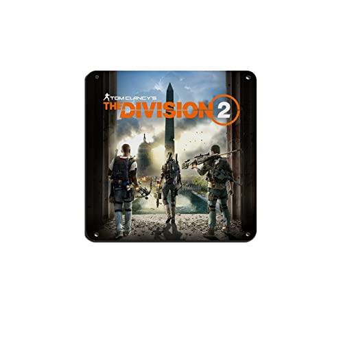 Tom Clancy's The Division 2 Game 1 Retro-Poster Metall-Blechschild Chic Art Retro Eisen Malerei Bar Menschen Höhle Cafe Familie Garage Poster Wanddekoration 30 x 30 cm von RIELLI