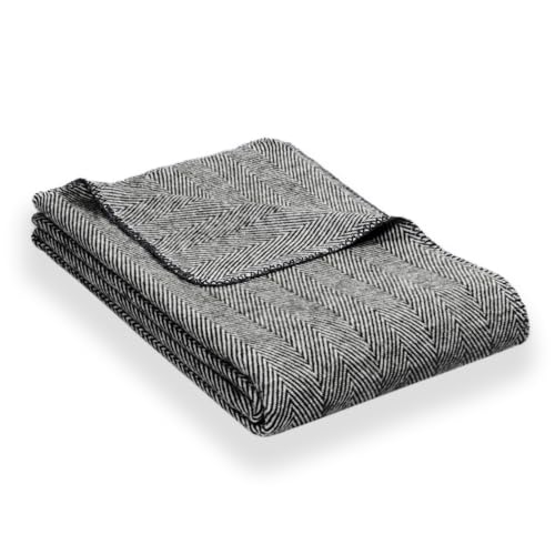 RIEMA Schwarze Kuscheldecke Finn aus 100% Bio-Baumwolle - Baumwolldecke Made in Germany mit Oeko-TEX Zertifikat - stylische Sofadecke/Überwurf - 200x140cm von RIEMA