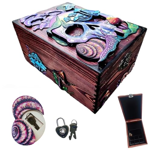 RIESKAS Schädel und Natur Versteckte Schlüsselbox Holz Gothic -Thema Schädel Kunst Versteckte Schlüsselbox Personalisierte Halloween Andenken Memory Box Schmuck Aufbewahrungsbox RIESKAS Schädel und Natur Versteckte Schlüsselbox Holz Gothic -Thema Schädel Kunst Versteckte Schlüsselbox Personalisierte Halloween Andenken Memory Box Schmuck Aufbewahrungsbox von RIESKAS