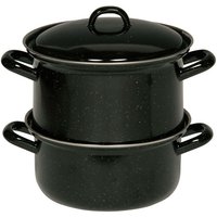 Riess-kelomat - Riess Kartoffelkocher mit Deckel Ø18cm 2 Liter 3 teilig Classic Schwarz Emaille von RIESS-KELOMAT