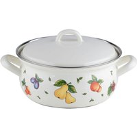 Riess-kelomat - Riess Kasserolle mit Deckel Country Fruit Garden Ø16cm 1 Liter Emaille von RIESS-KELOMAT