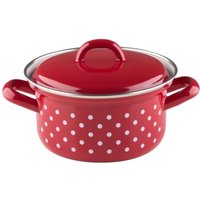 Riess Kasserolle mit Deckel Ø12cm 0,5L Pünktchen Rot Emaille Riess Kasserolle mit Deckel Ø12cm 0,5L Pünktchen Rot Emaille von RIESS-KELOMAT