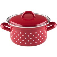 Riess Kasserolle mit Deckel Ø14cm 0,8L Pünktchen Rot Emaille Riess Kasserolle mit Deckel Ø14cm 0,8L Pünktchen Rot Emaille von RIESS-KELOMAT