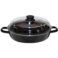 Riess Schmorpfanne mit Glasdeckel Ø24cm zwei Griffe Schwarz Emaille Riess Schmorpfanne mit Glasdeckel Ø24cm zwei Griffe Schwarz Emaille von RIESS-KELOMAT