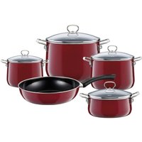 Riess Topf-Geschirrset mit Glasdeckel 5-teilig Emaille Nouvelle Rosso extra stark Riess Topf-Geschirrset mit Glasdeckel 5-teilig Emaille Nouvelle Rosso extra stark von RIESS-KELOMAT