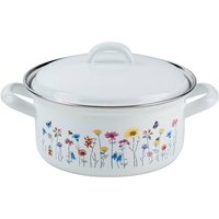 Riess Country Kasserolle mit Deckel Flora Ø16cm Emaille von RIESS-KELOMAT