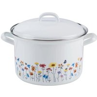 Riess Fleischtopf Emaille Topf mit Deckel 18 cm 2,5 Liter Flora von RIESS-KELOMAT