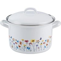 Riess Fleischtopf Flora mit Deckel Ø22cm 4,5 Liter Emaille Country von RIESS-KELOMAT