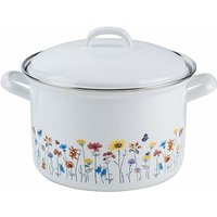 Riess Fleischtopf mit Deckel Ø20cm 3,5 Liter Country Flora Emaille von RIESS-KELOMAT