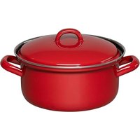 Riess Kasserolle mit Deckel Ø16cm 1,1L Color Rot Emaille von RIESS-KELOMAT