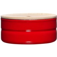 Riess-kelomat - Riess Vorratsdose mit Eschenholzdeckel Ø13cm 0,5L Tomato Emaille von RIESS-KELOMAT
