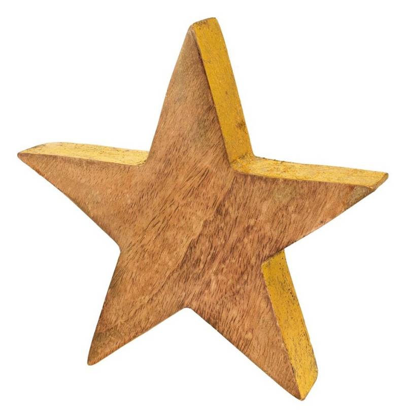 Dekostern Holz Stern mit Goldrand 70961 - 15 oder 20 cm - Weihnachtsdekoration Advent, 1 St. von RIFFELMACHER & WEINBERGER