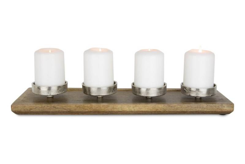 RIFFELMACHER & WEINBERGER Adventsleuchter Adventskerzenhalter 4-fach, Aluminium & Holz, Br von RIFFELMACHER & WEINBERGER