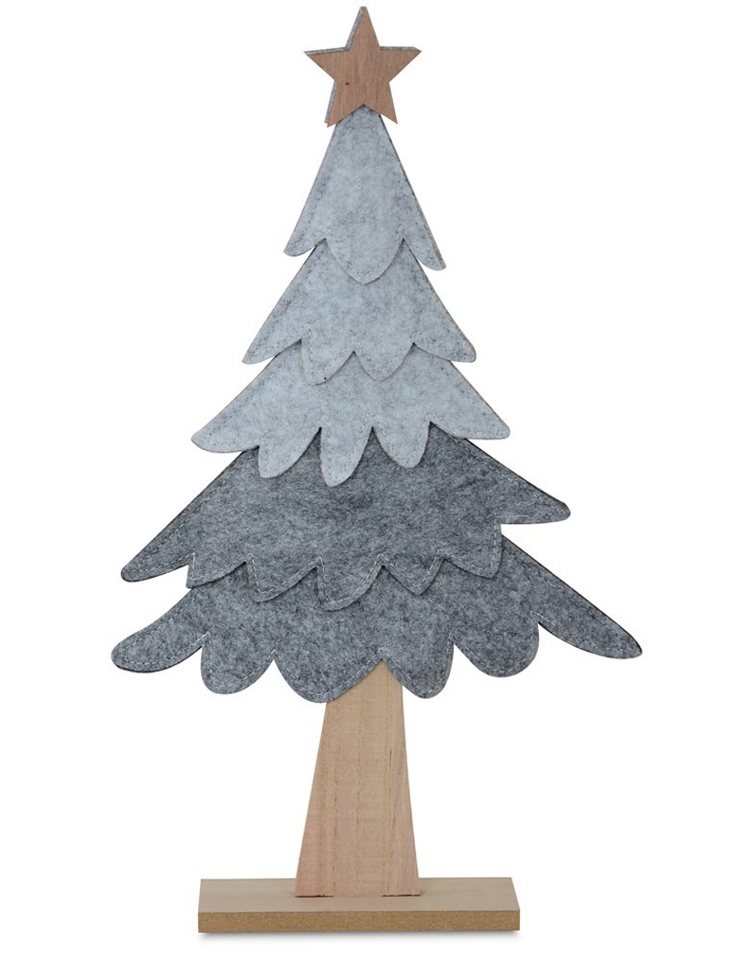 RIFFELMACHER & WEINBERGER Christbaumschmuck Deko Holz Tannenbaum 40 x 22 cm Grau, 12168 von RIFFELMACHER & WEINBERGER