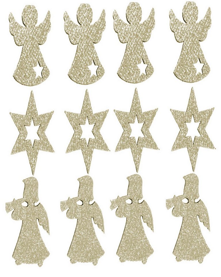 RIFFELMACHER & WEINBERGER Christbaumschmuck Filz Streudeko mit Glitter ca. 4cm 70090, Gold - von RIFFELMACHER & WEINBERGER