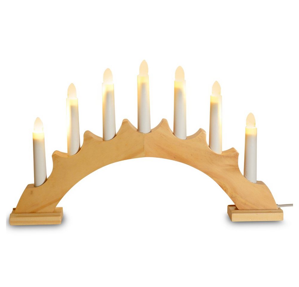 RIFFELMACHER & WEINBERGER Christbaumschmuck LED Schwibbogen Lichterbogen Rund 7 Kerzen 40x5x24 von RIFFELMACHER & WEINBERGER