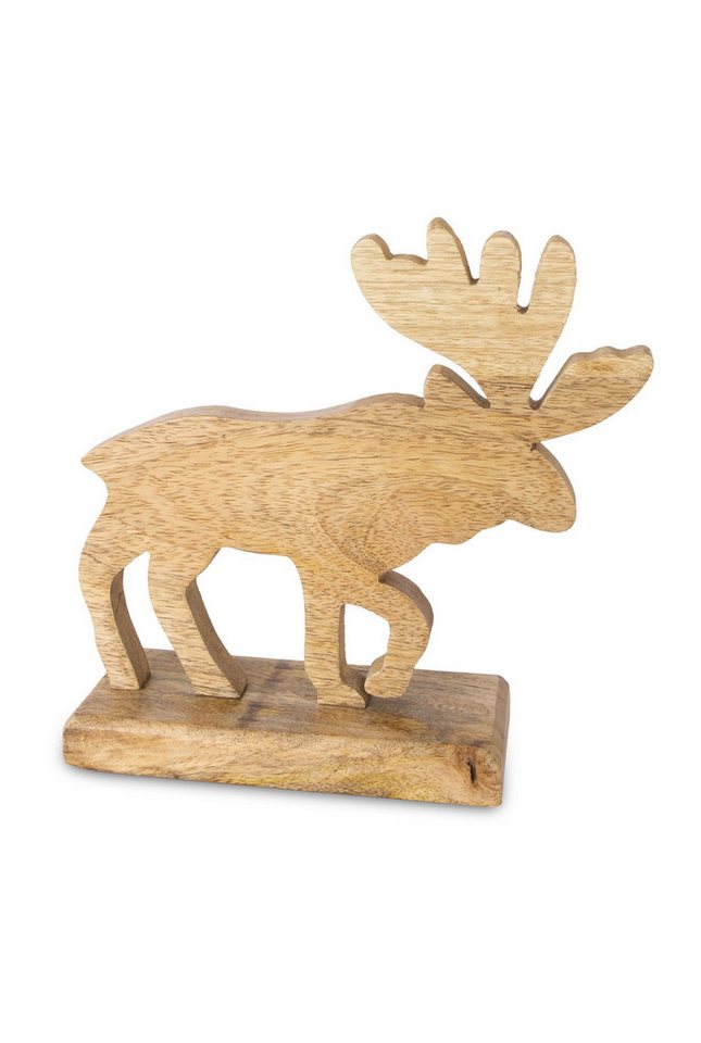 RIFFELMACHER & WEINBERGER Christbaumschmuck Deko-Elch stehend, Massivholz Braun Natur, 22×23 von RIFFELMACHER & WEINBERGER
