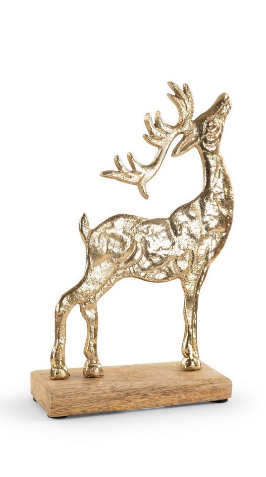 RIFFELMACHER & WEINBERGER Christbaumschmuck Deko Hirsch stehend, 14x21 cm, Aluminium gold von RIFFELMACHER & WEINBERGER