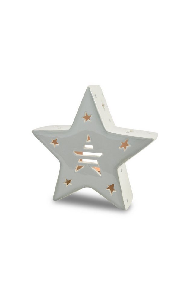 RIFFELMACHER & WEINBERGER Christbaumschmuck Deko-Stern Teelichthalter - Weiß, Dolomit, 16 cm - von RIFFELMACHER & WEINBERGER