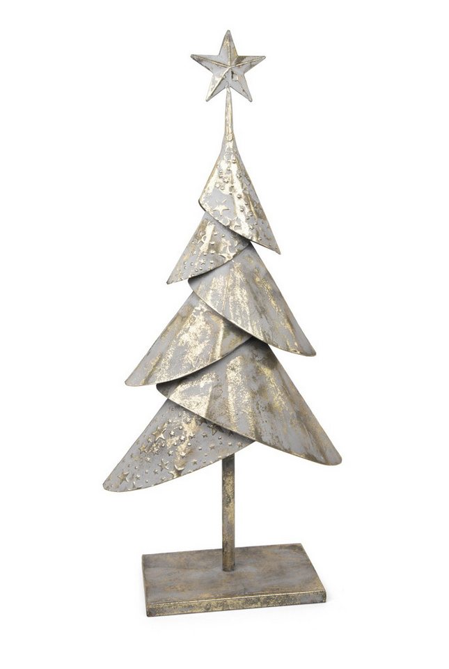 RIFFELMACHER & WEINBERGER Christbaumschmuck Deko Weihnachtsbaum mit Stern, Metall Gold Antik von RIFFELMACHER & WEINBERGER