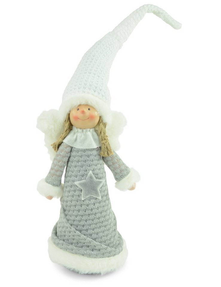 RIFFELMACHER & WEINBERGER Christbaumschmuck Dekofigur Engel 'Lilly' Grau Weiß 30 cm, 70190 von RIFFELMACHER & WEINBERGER