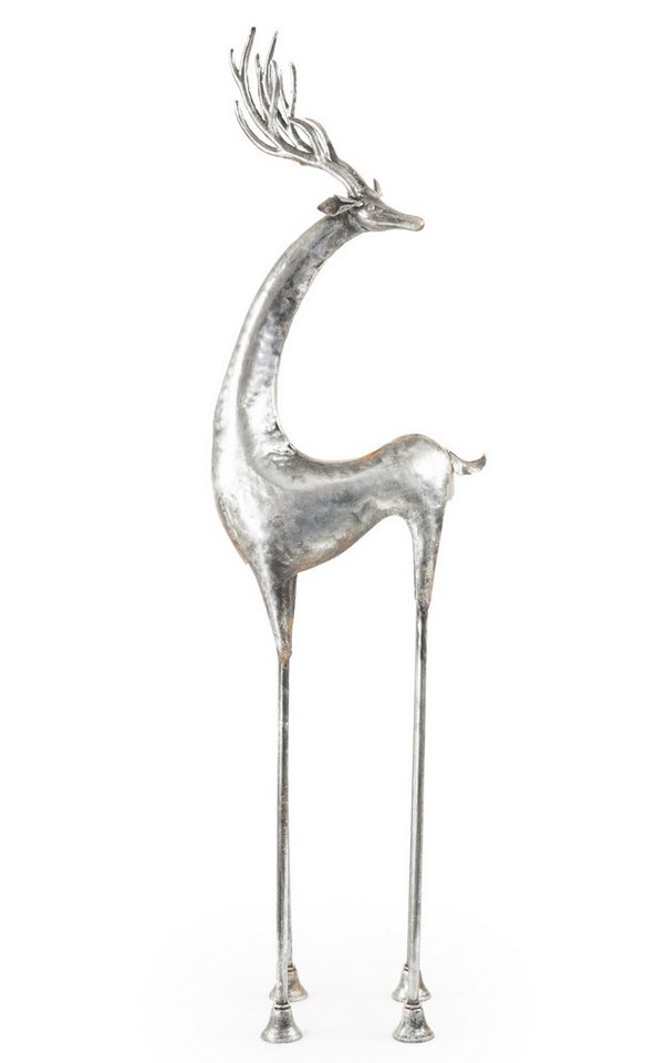 RIFFELMACHER & WEINBERGER Christbaumschmuck Dekohirsch Metall, 90 cm hoch, Silber, Große Fi von RIFFELMACHER & WEINBERGER