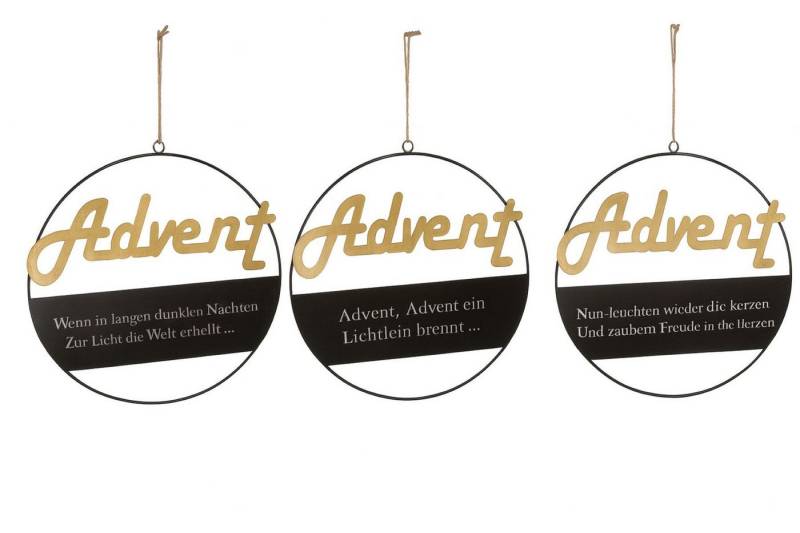 RIFFELMACHER & WEINBERGER Christbaumschmuck Dekoring Advent mit 3 Sprüchen sortiert, 35 cm von RIFFELMACHER & WEINBERGER