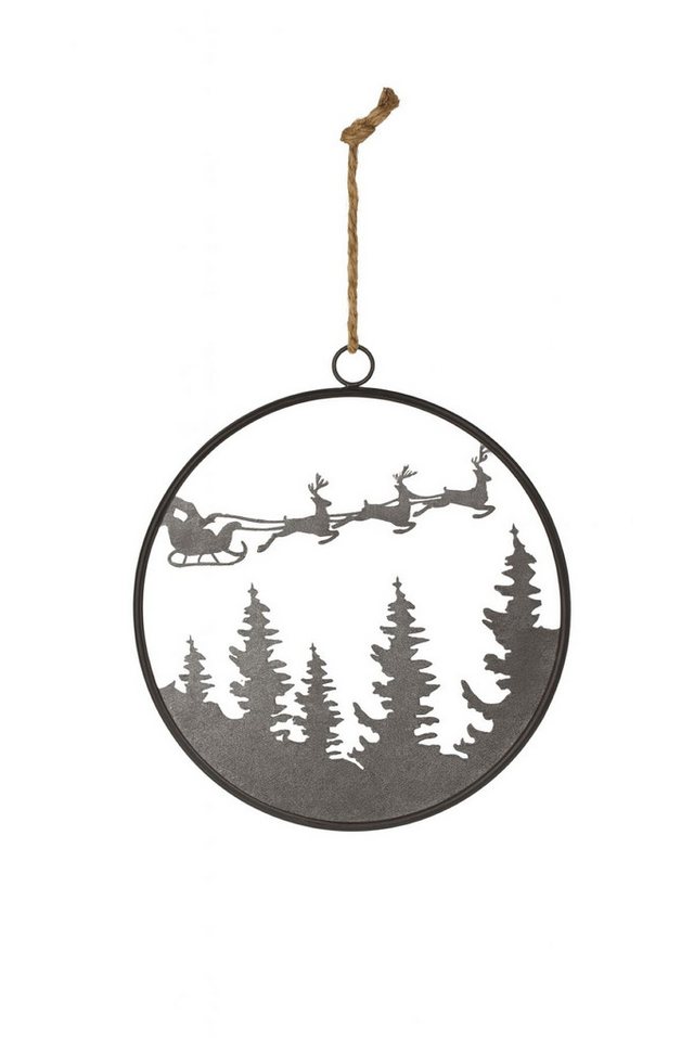 RIFFELMACHER & WEINBERGER Christbaumschmuck Dekoring Rentierschlitten über Landschaft, 30 cm von RIFFELMACHER & WEINBERGER