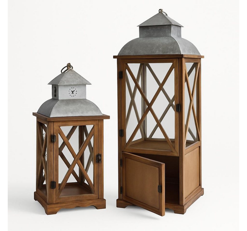 RIFFELMACHER & WEINBERGER Christbaumschmuck Laternen-Set aus Holz (2 Stück)  mit Kerzenkasten von RIFFELMACHER & WEINBERGER