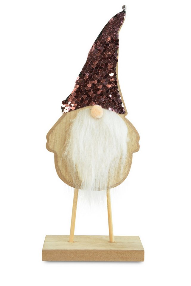 RIFFELMACHER & WEINBERGER Christbaumschmuck Weihnachtsmann Figur mit Paillettenmütze, Natur R von RIFFELMACHER & WEINBERGER
