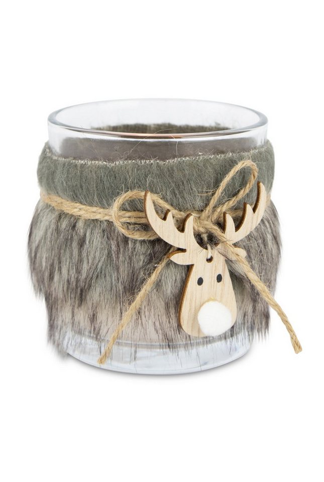 RIFFELMACHER & WEINBERGER Christbaumschmuck Windlicht mit Filz & Hirschkopf, 7,5x8 cm, Glas RIFFELMACHER & WEINBERGER Christbaumschmuck Windlicht mit Filz & Hirschkopf, 7,5x8 cm, Glas von RIFFELMACHER & WEINBERGER