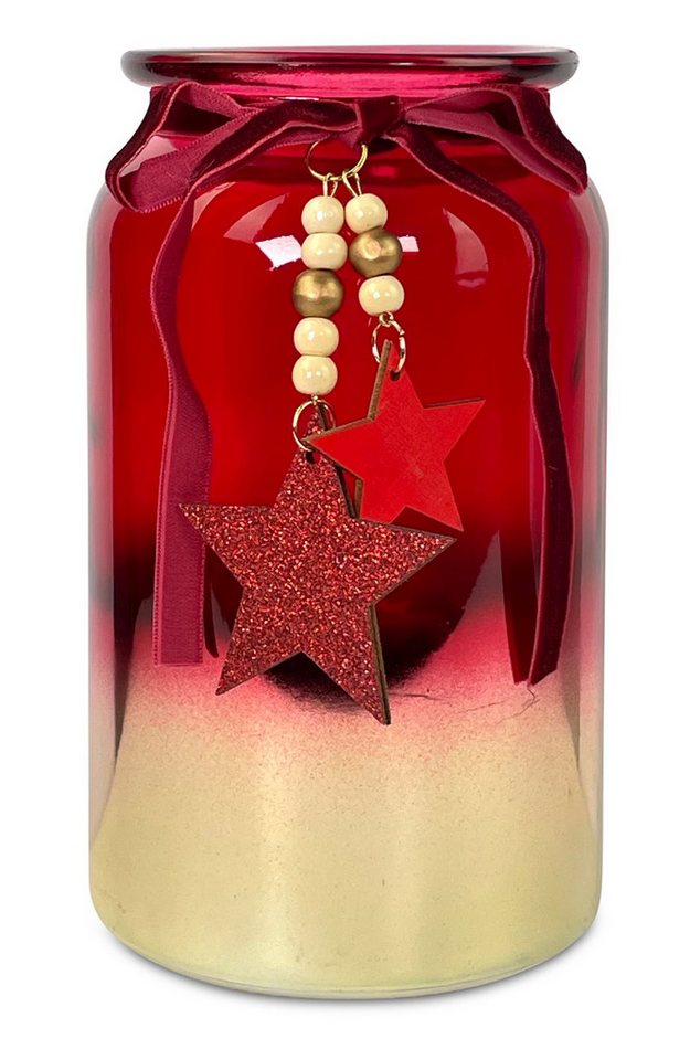 RIFFELMACHER & WEINBERGER Christbaumschmuck Riffelmacher Windlicht mit Stern, Rot Gold Glas RIFFELMACHER & WEINBERGER Christbaumschmuck Riffelmacher Windlicht mit Stern, Rot Gold Glas von RIFFELMACHER & WEINBERGER