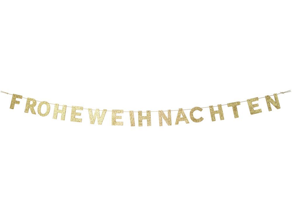 RIFFELMACHER & WEINBERGER Deko-Schriftzug Glitzer Holz Girlande FROHE WEIHNACHTEN" 190x10 cm, Weihnachtsschmuck Advent" von RIFFELMACHER & WEINBERGER