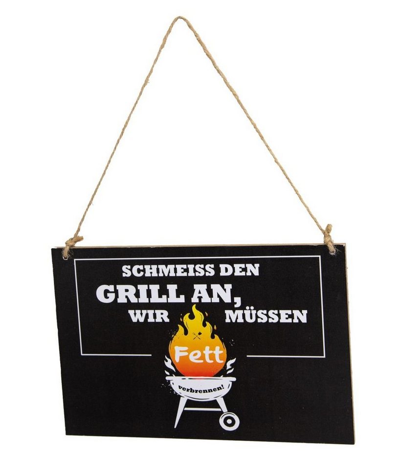 RIFFELMACHER & WEINBERGER Dekofigur Riffelmacher BBQ Schild aus Holz zum Hängen Grill von RIFFELMACHER & WEINBERGER