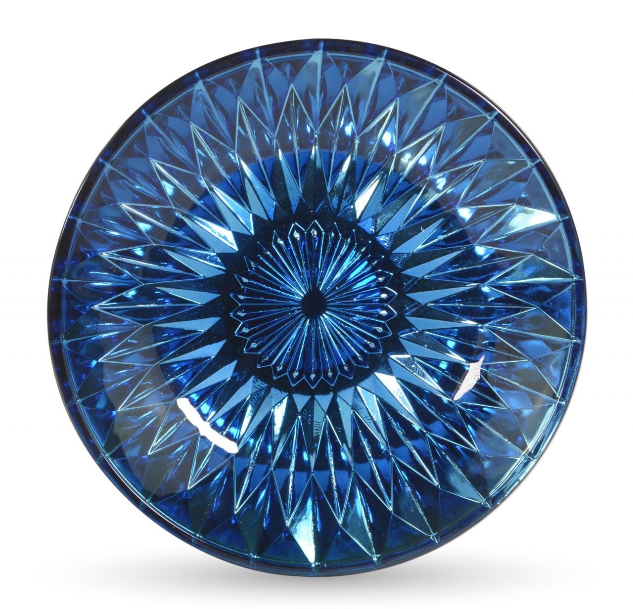 RIFFELMACHER & WEINBERGER Dekofigur Riffelmacher Teller Diamantform aus Glas blau von RIFFELMACHER & WEINBERGER