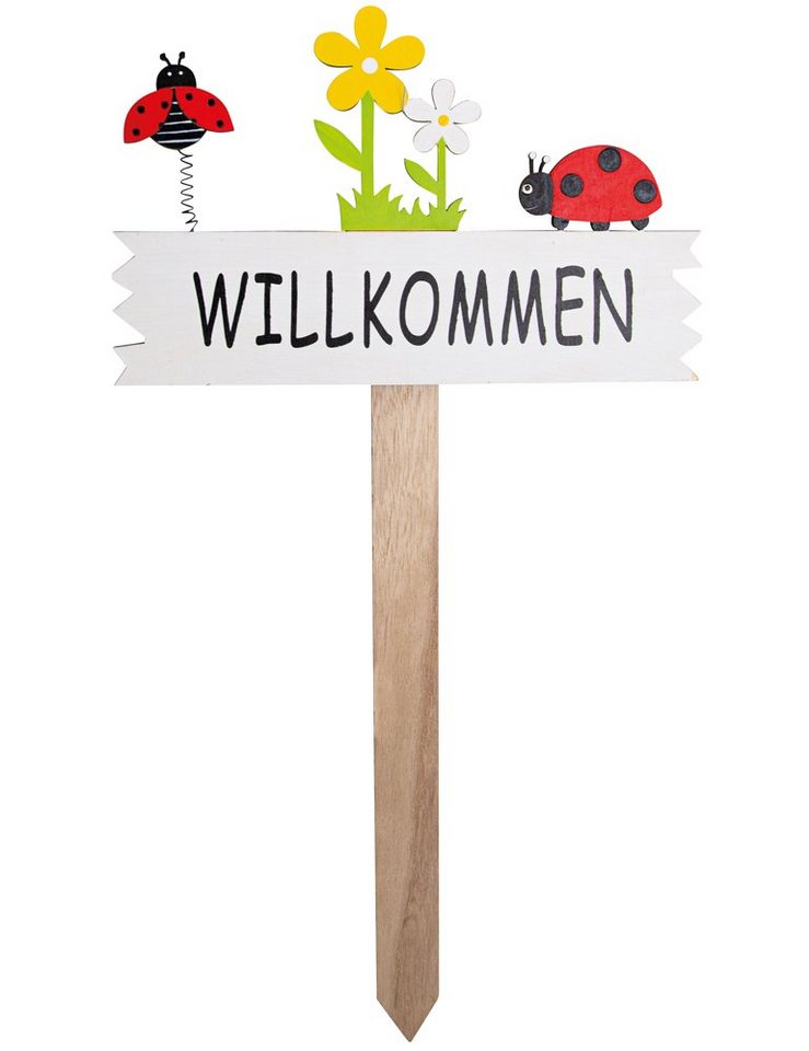 RIFFELMACHER & WEINBERGER Deko-Schriftzug Riffelmacher Gartenstab Dekoschild 'Willkommen' Kä von RIFFELMACHER & WEINBERGER