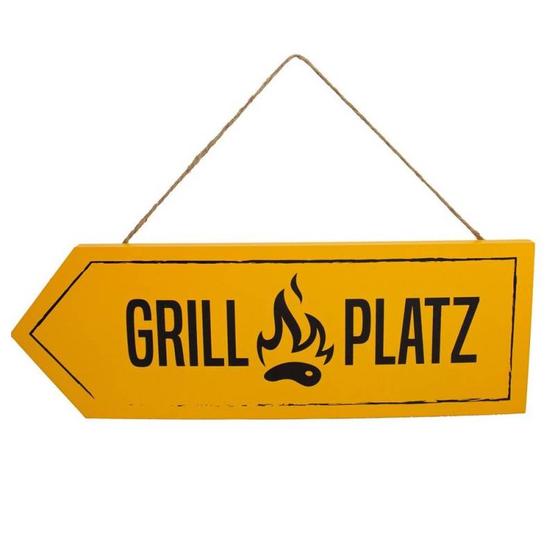 RIFFELMACHER & WEINBERGER Dekoobjekt Riffelmacher Holz Dekoschild 'Grillplatz' - Gelb von RIFFELMACHER & WEINBERGER