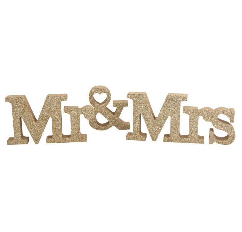 RIFFELMACHER & WEINBERGER Dekoobjekt Riffelmacher Holz Schriftzug 'Mr & Mrs' 42 cm - Go von RIFFELMACHER & WEINBERGER
