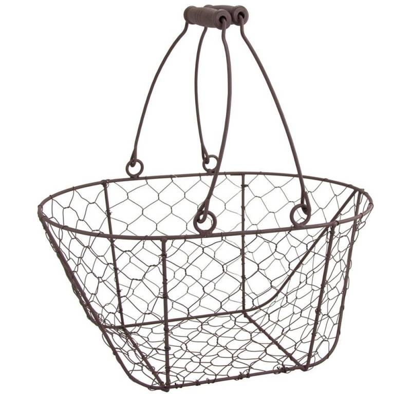 RIFFELMACHER & WEINBERGER Dekoobjekt Metallkorb mit Griffen 31 x 22 cm - Drahtkorb von RIFFELMACHER & WEINBERGER