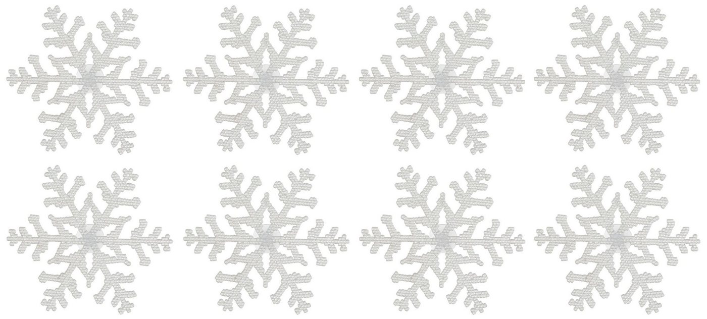 RIFFELMACHER & WEINBERGER Dekostern Weihnachtsstern, Eiskristall, Weihnachtsdeko, 8 St., Fensterdekoration von RIFFELMACHER & WEINBERGER