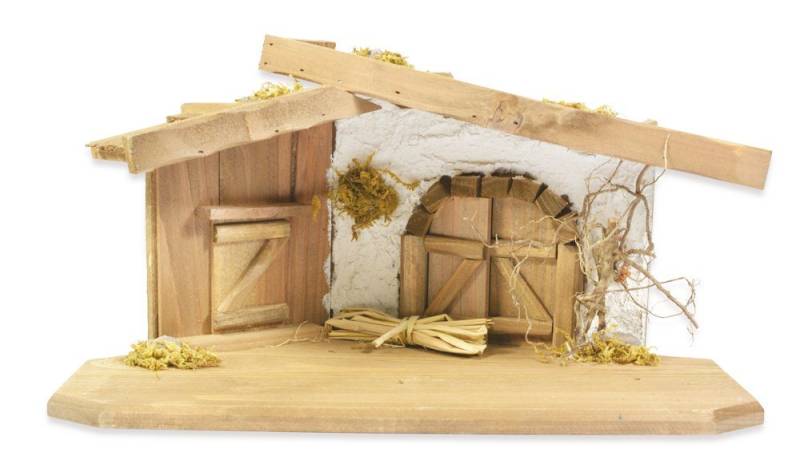 RIFFELMACHER & WEINBERGER Krippe Weihnachtskrippe "Grafenau" - 37x16x18cm, Krippenstall - 78102 (1-tlg) von RIFFELMACHER & WEINBERGER