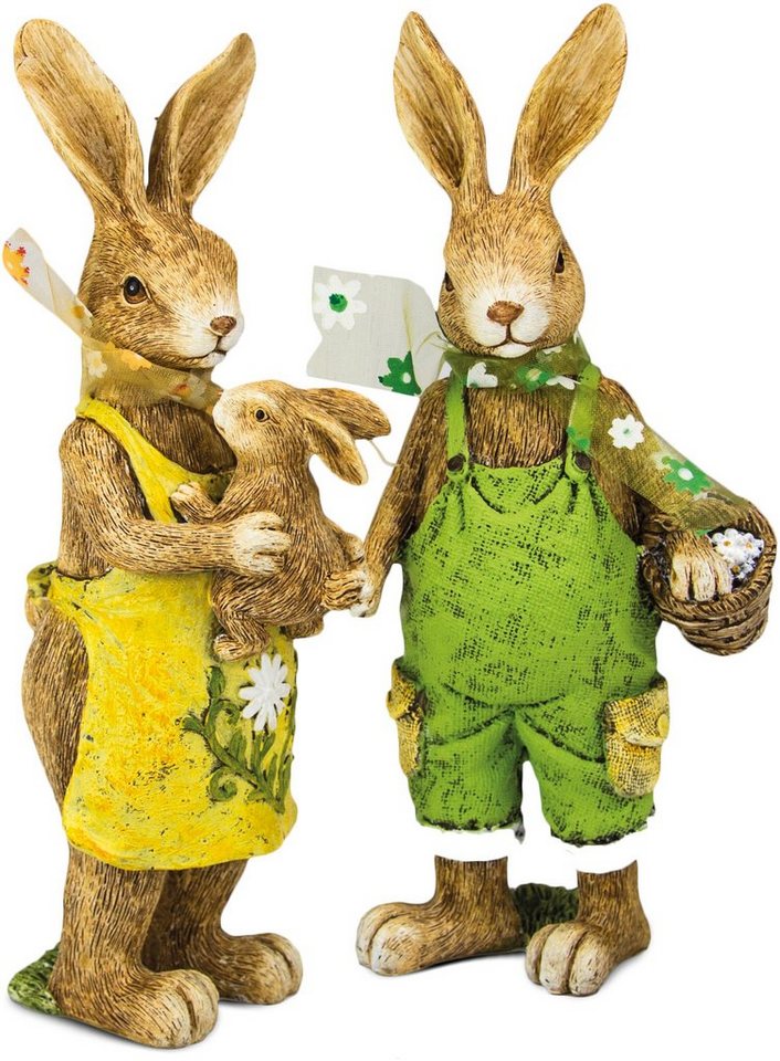 RIFFELMACHER & WEINBERGER Osterhase Hasenfamilie (Set, 2 St), aus Polyresin, bemalt, Höhe ca. 20 cm von RIFFELMACHER & WEINBERGER