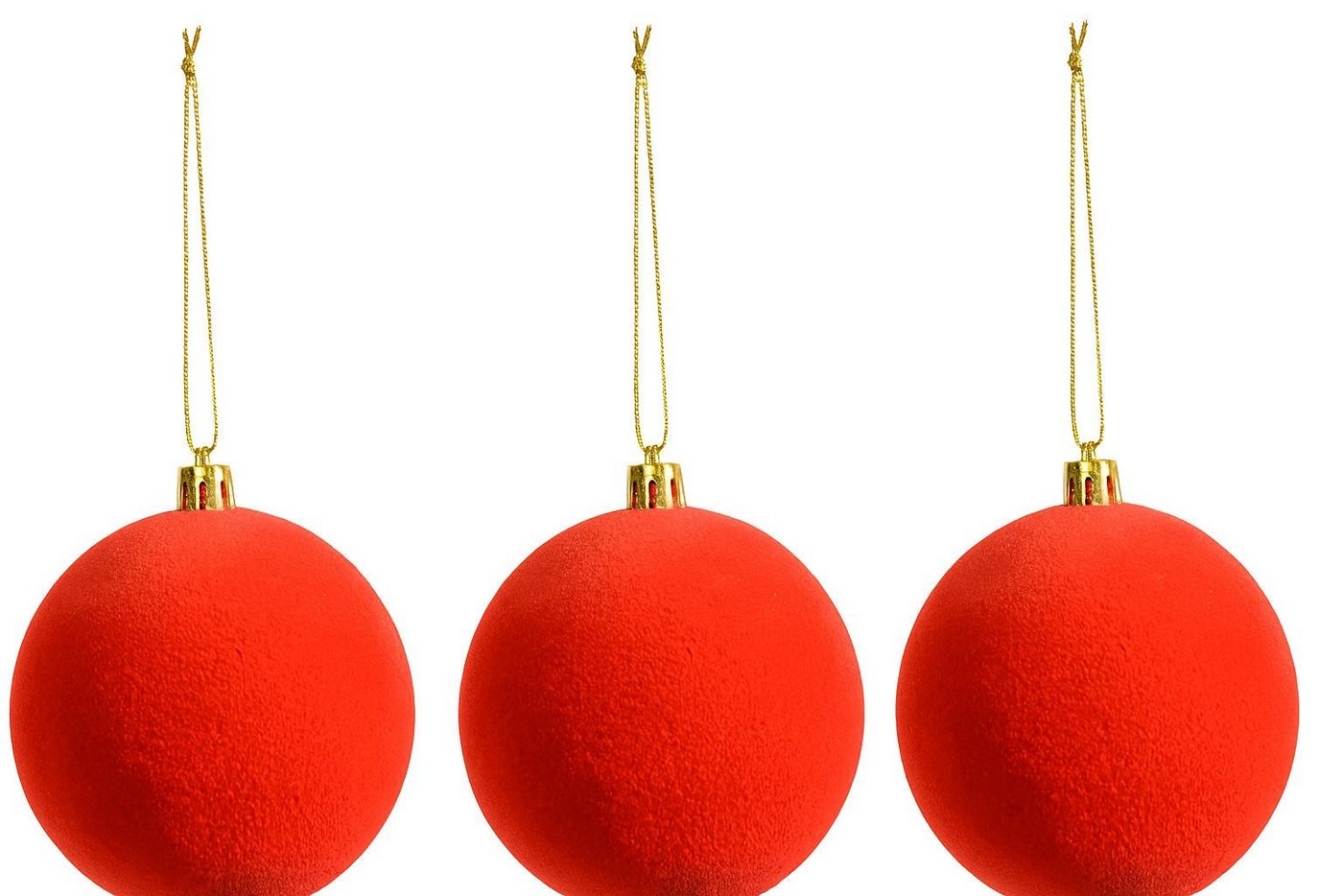 RIFFELMACHER & WEINBERGER Weihnachtsbaumkugel Riffelmacher Samtkugeln 3er Set, 10 cm, Rot, We von RIFFELMACHER & WEINBERGER