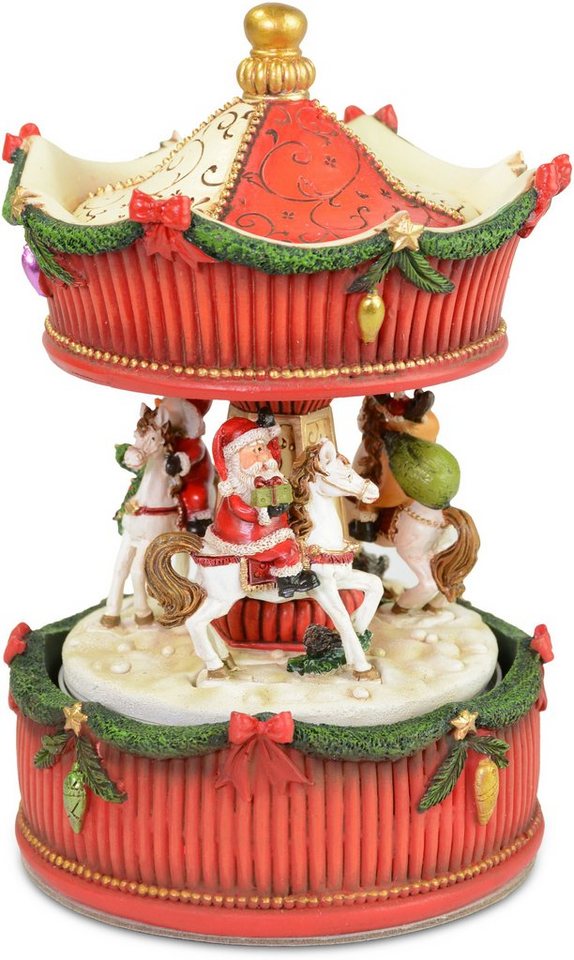 RIFFELMACHER & WEINBERGER Weihnachtsfigur Karussell, Weihnachtsdeko (1 St), mit Melodie Stille Nacht, Heilige Nacht", drehend, Höhe ca. 17 cm" von RIFFELMACHER & WEINBERGER