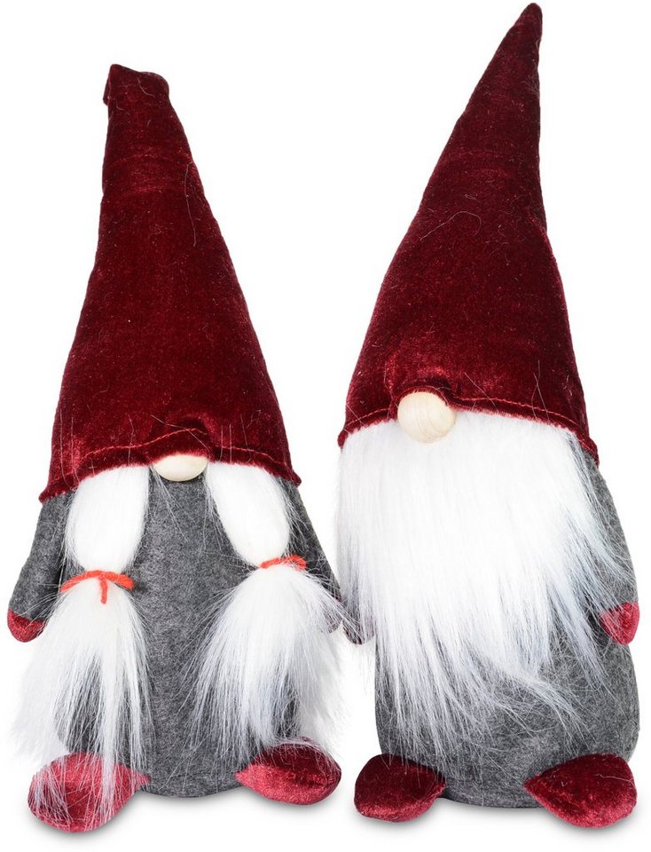 RIFFELMACHER & WEINBERGER Weihnachtsfigur Wichtel Junge und Mädchen, Weihnachtsdeko rot (Set, 2 St), Wichtel, Höhe ca. 35 cm von RIFFELMACHER & WEINBERGER