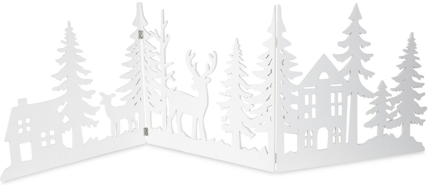 RIFFELMACHER & WEINBERGER Weihnachtsszene Winterlandschaft, Weihnachtsdeko, Silhouette aus Holz, Länge 134 cm, Höhe 40 cm von RIFFELMACHER & WEINBERGER