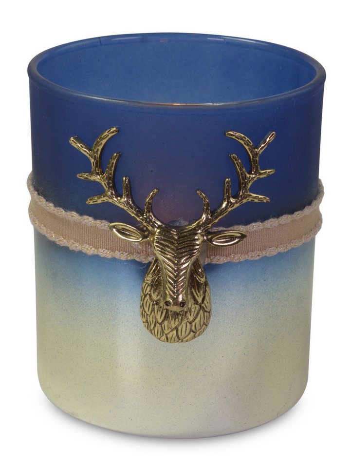 RIFFELMACHER & WEINBERGER Windlicht Riffelmacher Windlicht aus Glas mit Hirschkopf 6 x von RIFFELMACHER & WEINBERGER