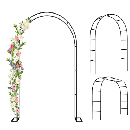 Gartenbogen, Wetterfest Garten Decoration Rosenbogen, Hochzeitsbogen, Rosenhilfe Rankhilfe Stahl, Garten-Pergola for Innen- Und Außenbereich, Rasen, Garten, Verschiedene Kletterpflanzen(Color:Frankrei von RIFWOVE